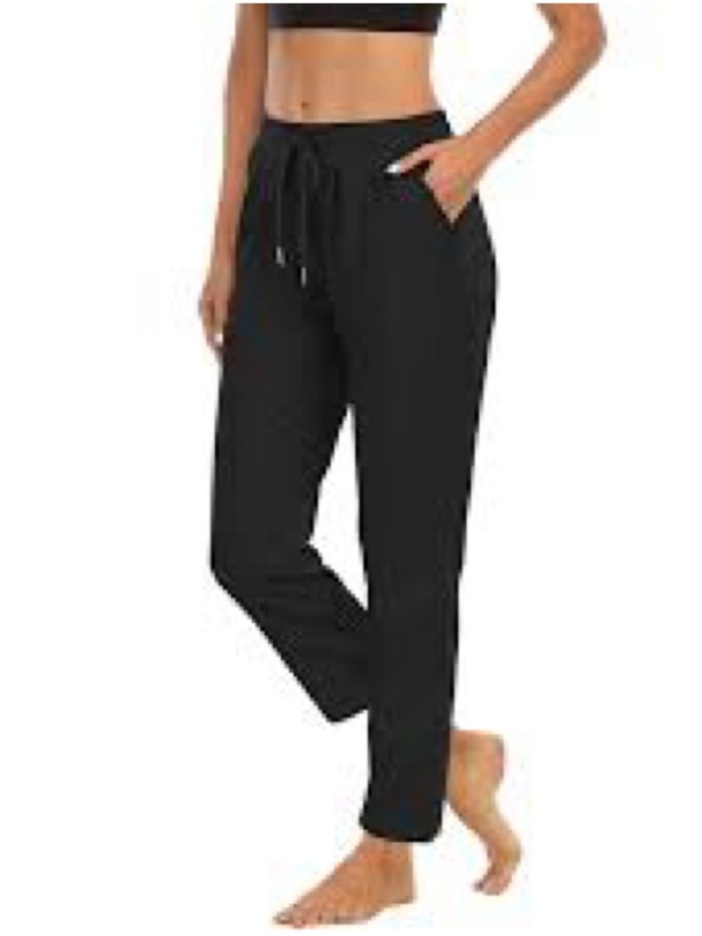Trina Turk Drawstring Cropped Pants Elastic Waist in Black Women’s Sz XS